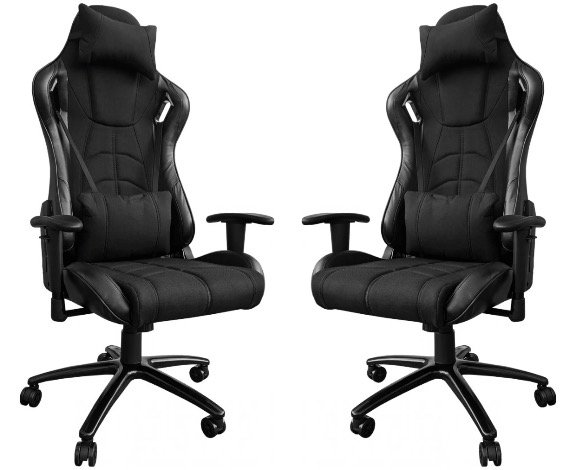 Scaun Gaming Arka Chairs B147 Hercules negru piele si textil anti transpiratie confort maxim