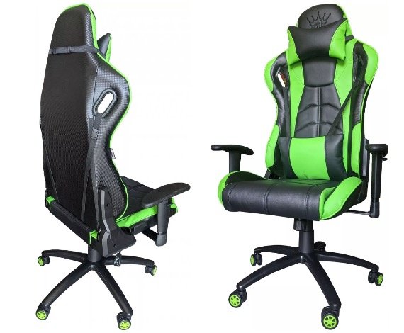 Scaun Gaming Arka Chairs B147 Hercules negru verde confort maxim chingi elastice in interior amortizor solid 150kg