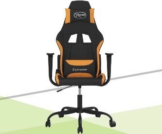 Scaun de gaming cu masaj, negru și portocaliu, material textil, vidaXL