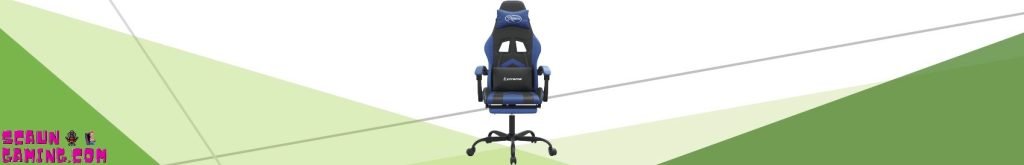 scaun gaming cu suport picioare din piele eco vidaXL negru albastru review
