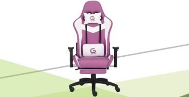 scaun gaming mov cu masaj si suport picioare genator v5